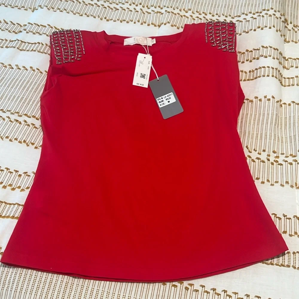Women’s blouse Red M size - Picture 2 of 5